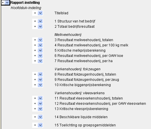 2011.06 CHECK FA rapport instellen hoofdstukken