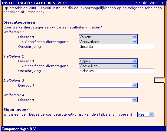 2012.01 Instellingen staldieren
