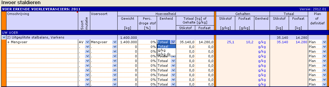 2012.01 Invoer staldieren voer erk leveranciers