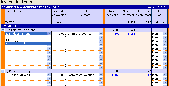 2012.01 Invoer staldieren