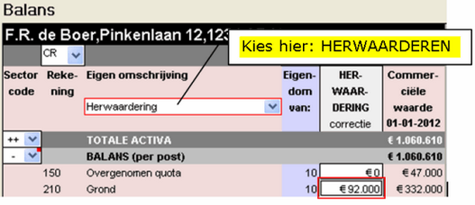 2013.02 Invoer balans herwaarderen