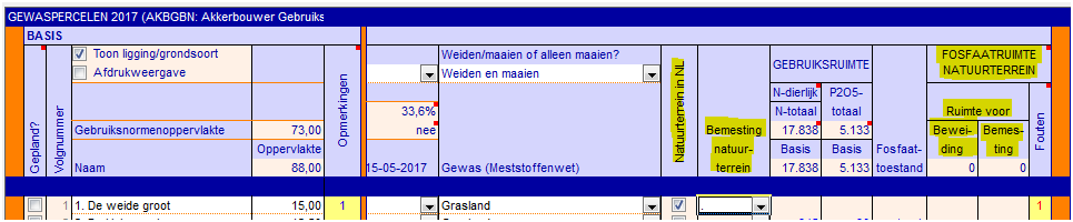 2016.09 Percelen Tabblad Rekenhulp natuurterrein
