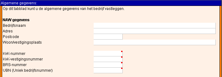 Algemene bedrijfsgegevens - NAW