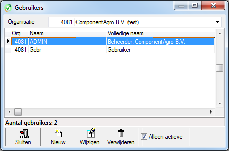 Gebruikers - overzicht