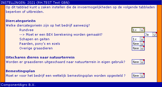 Graasdieren - instellingen