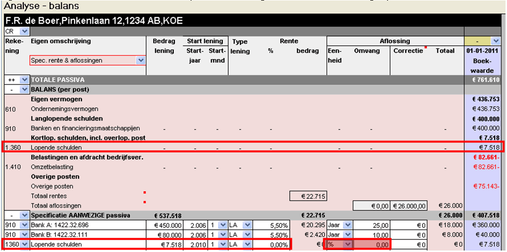 Herfinancieren stap 1 specificeren