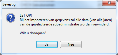Importeren gegevens - melding alles wordt verwijderd