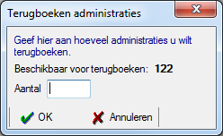 Licentie - terugboeken administraties
