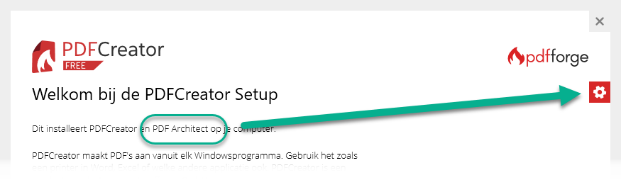 PDF Creator installatie - PDFArchitect deselecteren 1-2