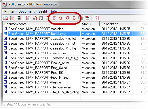 PDF Creator volgorde paginas aanpassen