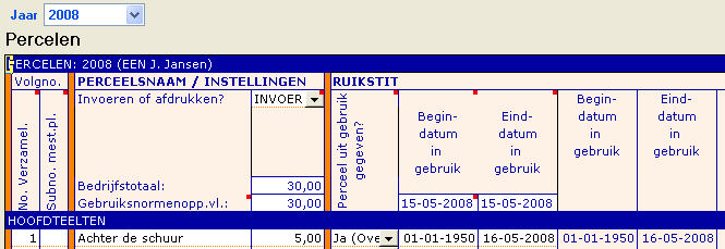 percelen registratie 2008