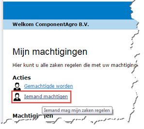 RVO - Iemand machtigingen