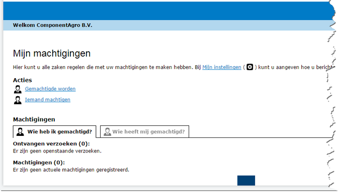 RVO - Machtigingen startpagina