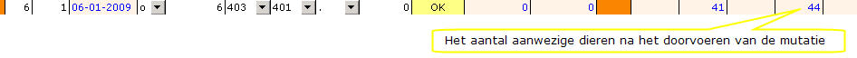 veeregistratie 2009 voorbeeld 2 en voortschrijdende telling aanwezige dieren
